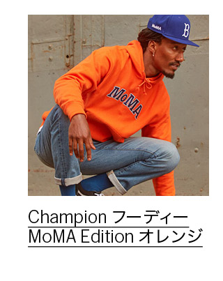 Champion フーディー MoMA Edition オレンジ M