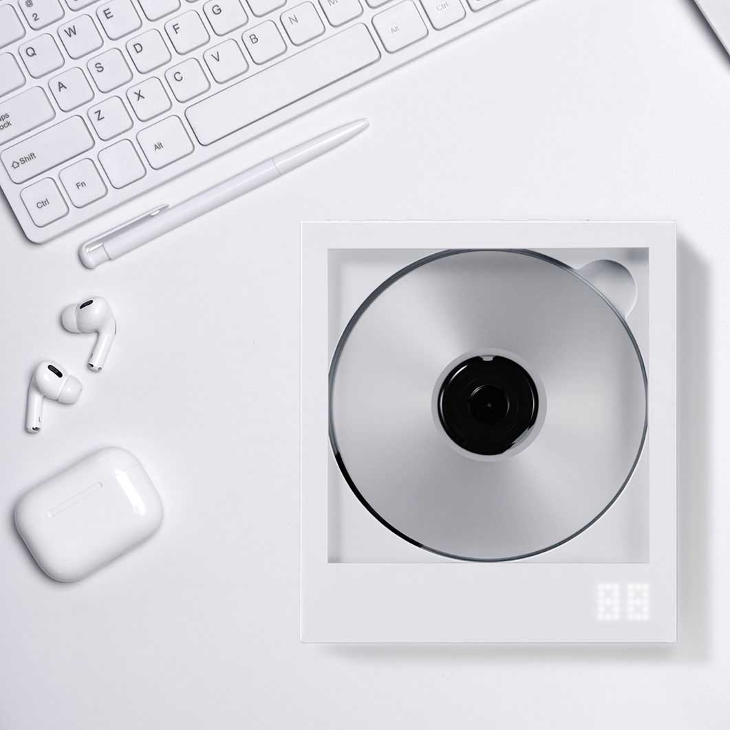 Instant Disk Audio ワイヤレス CD プレイヤー ホワイト(ホワイト)：テック