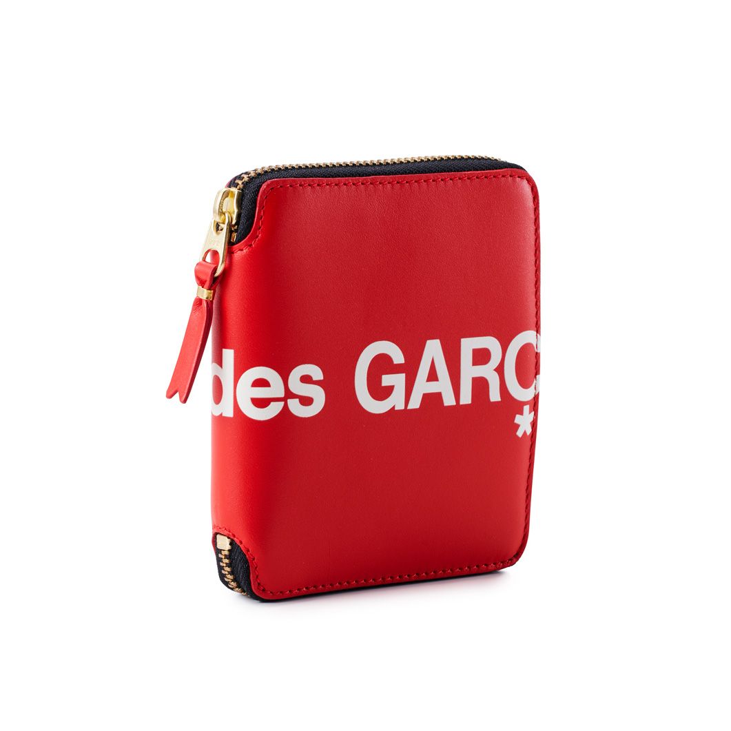 新品 コムデギャルソン COMME des GARCONS 2つ折り財布 ヒュージ ロゴ レッド
