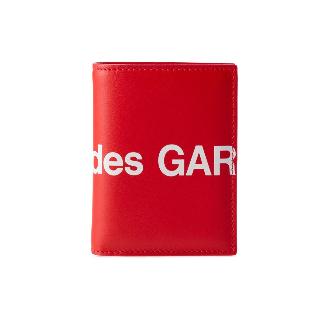COMME des GARCONS Huge-Logo 二つ折りカードケース レッド(Huge-Logo ...
