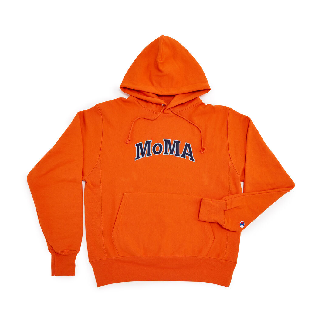 ＜MoMA＞ Champion フーディー MoMA Edition オレンジ L画像