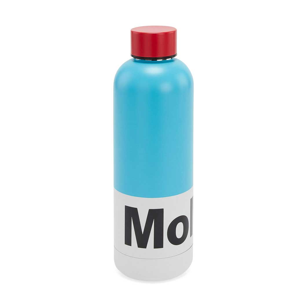  MoMA ロゴ ステンレスボトル ブルー/レッド