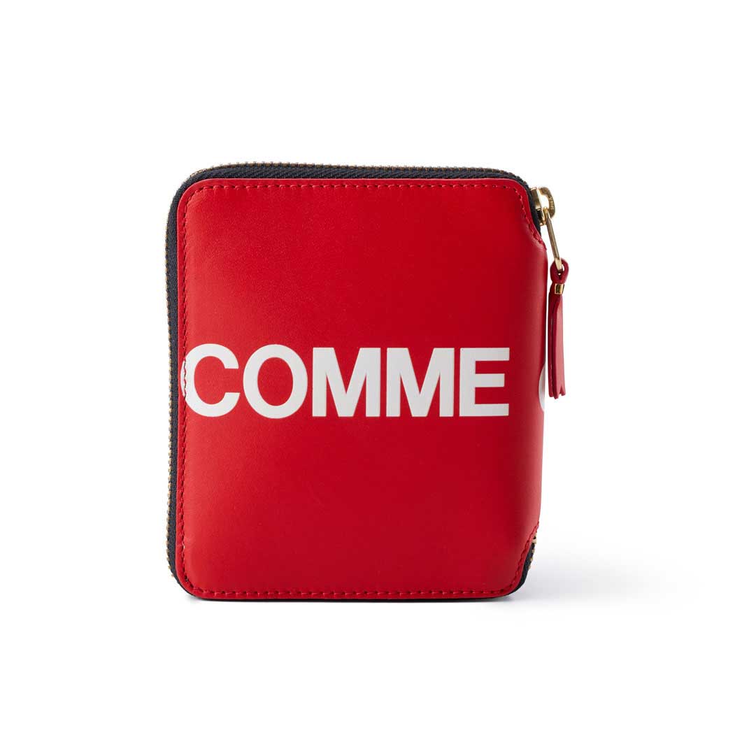 新品 コムデギャルソン COMME des GARCONS 2つ折り財布 ヒュージ ロゴ レッド