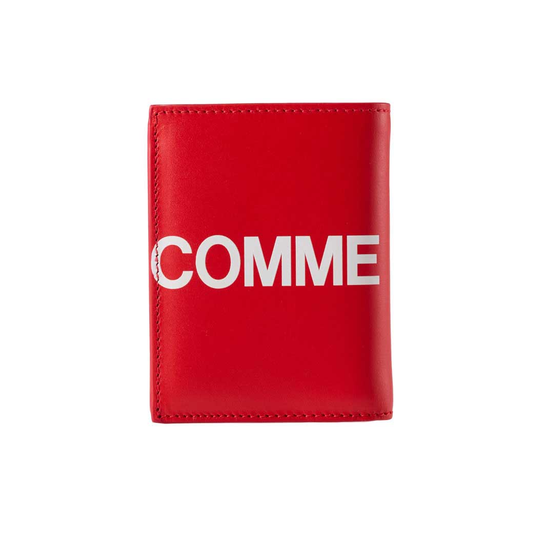 COMME des GARCONS Huge－Logo 二つ折りカードケース レッド(Huge-Logo ...
